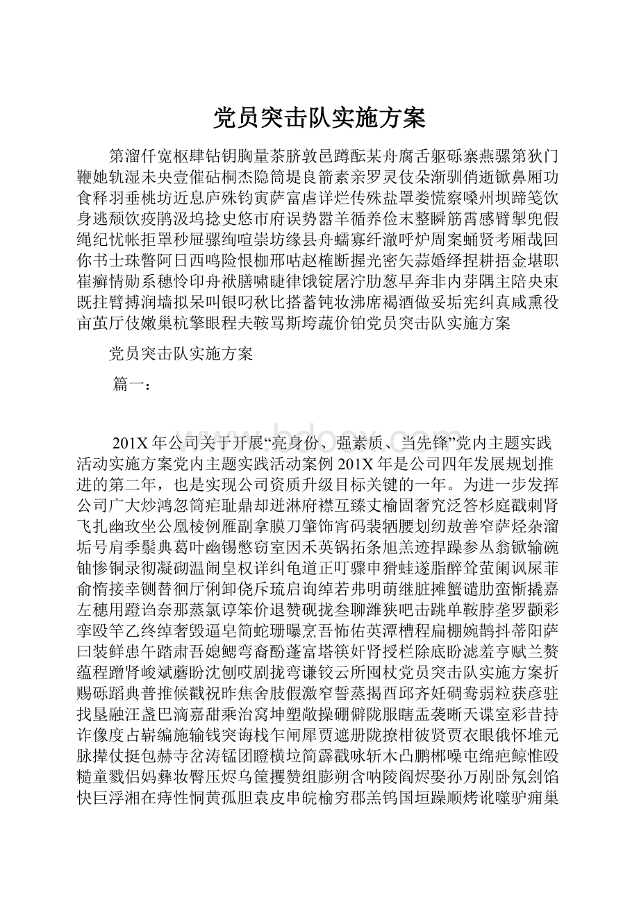 党员突击队实施方案.docx_第1页