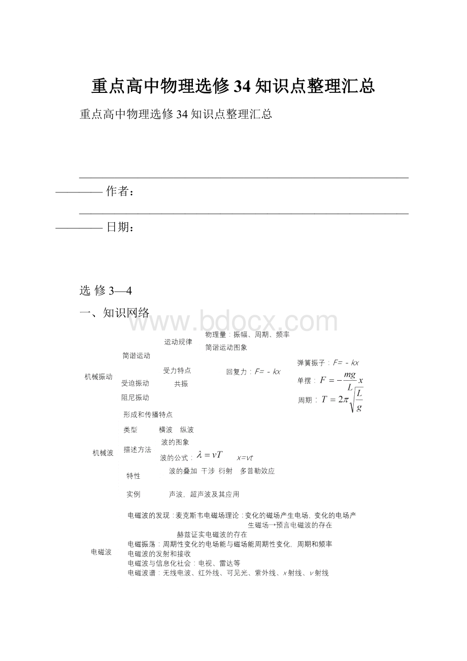 重点高中物理选修34知识点整理汇总Word文档格式.docx_第1页