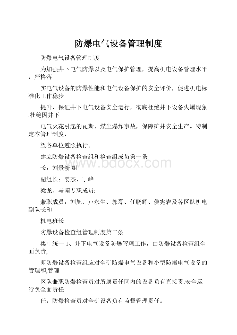 防爆电气设备管理制度Word格式文档下载.docx_第1页