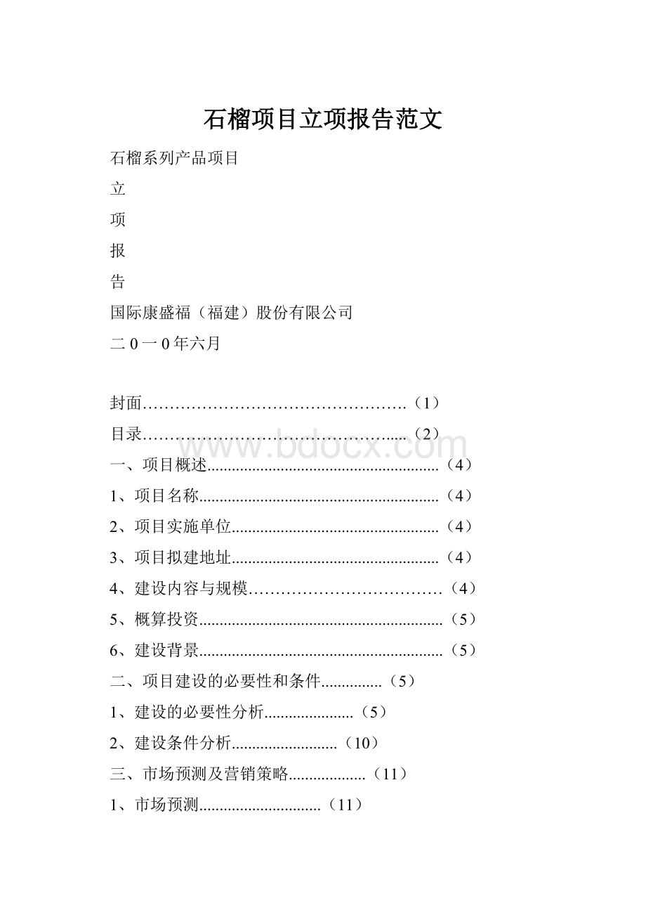 石榴项目立项报告范文.docx