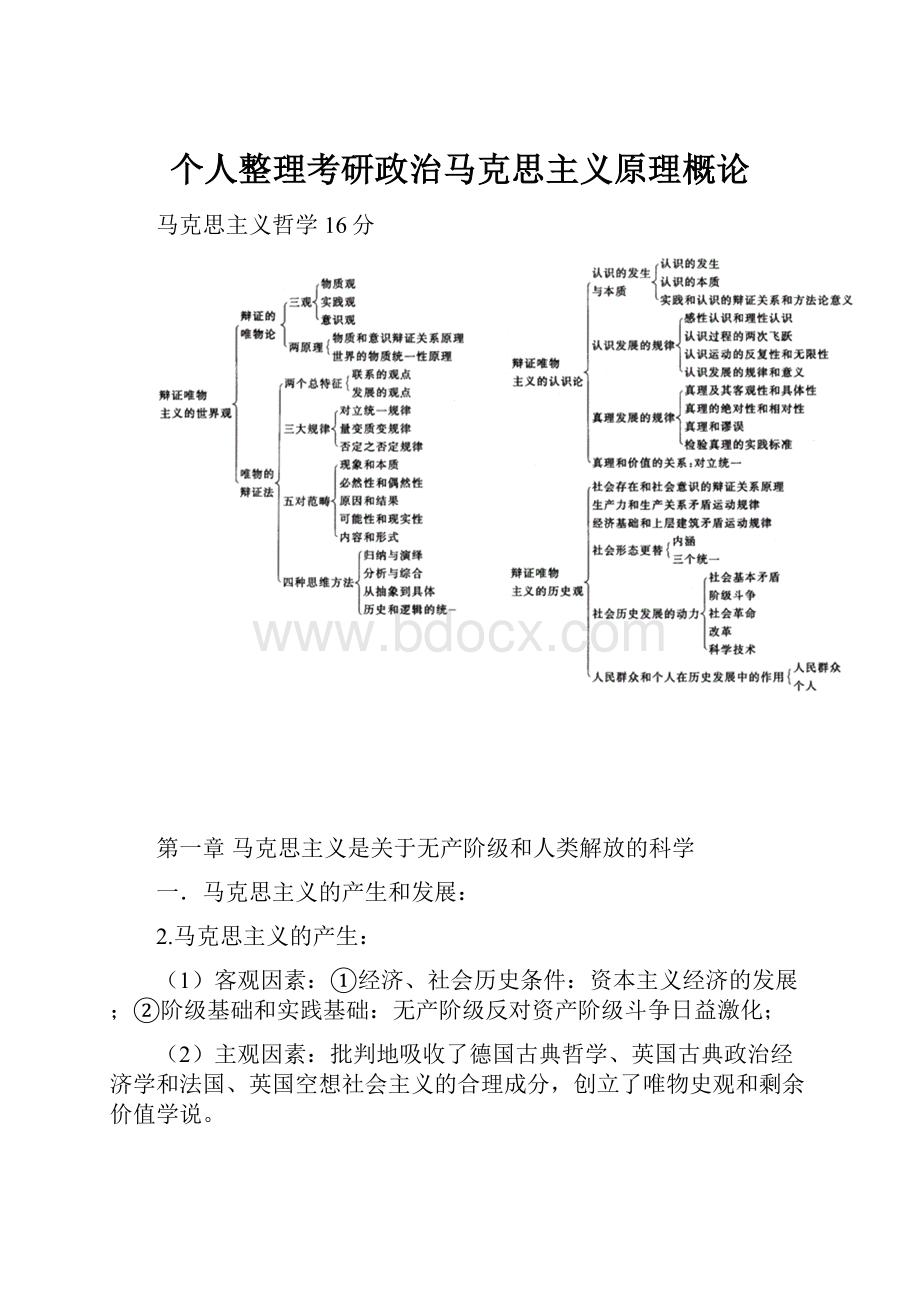 个人整理考研政治马克思主义原理概论Word下载.docx_第1页