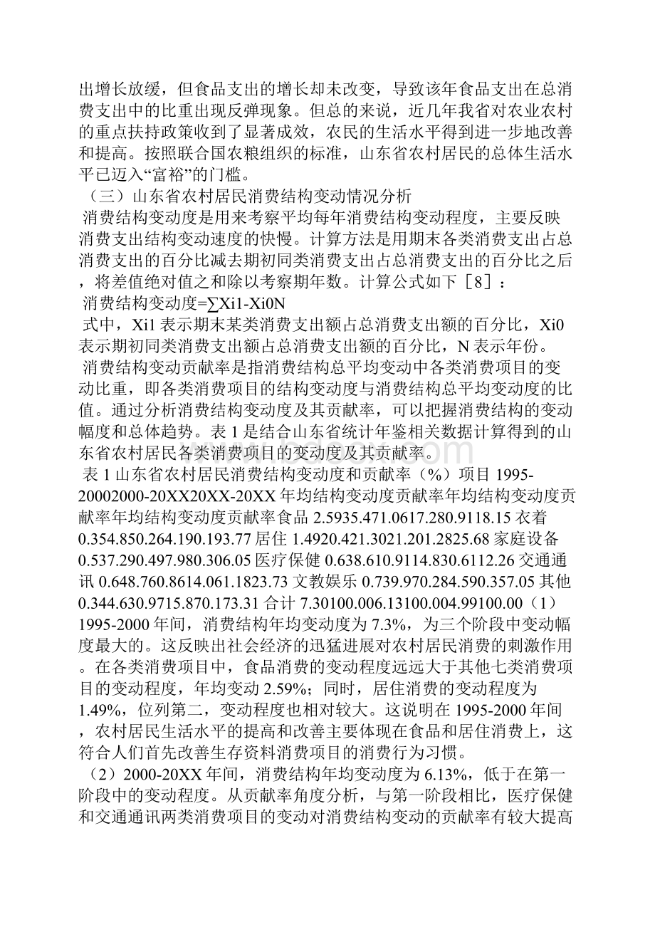 山东省农村居民消费结构实证分析全文Word文档下载推荐.docx_第3页