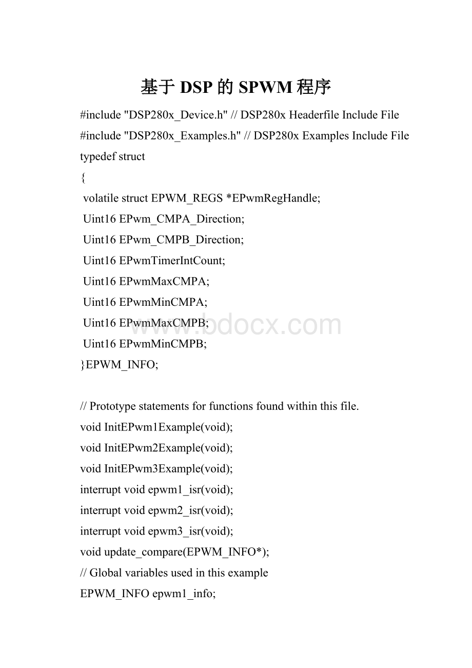 基于DSP的SPWM程序.docx_第1页