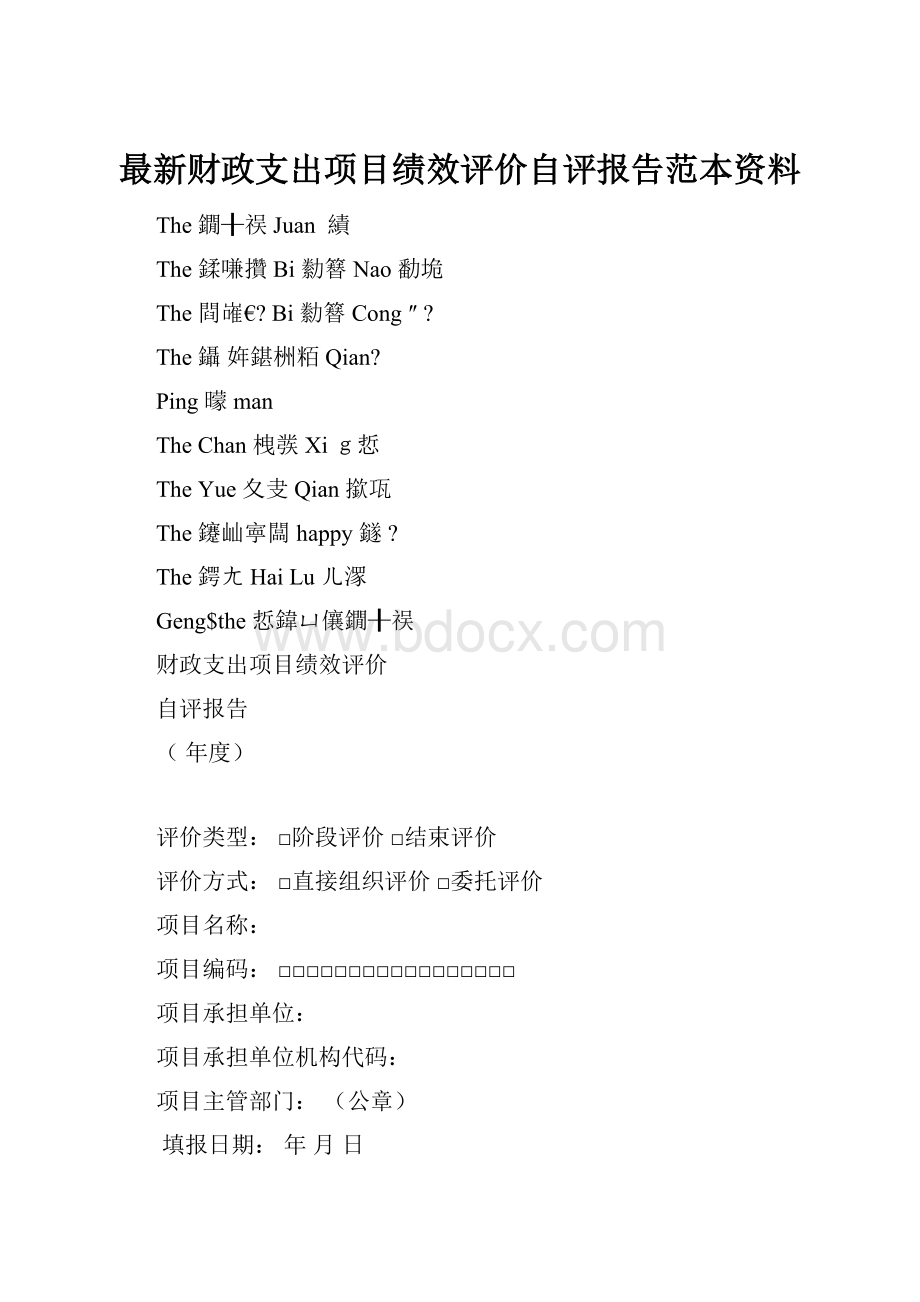 最新财政支出项目绩效评价自评报告范本资料.docx