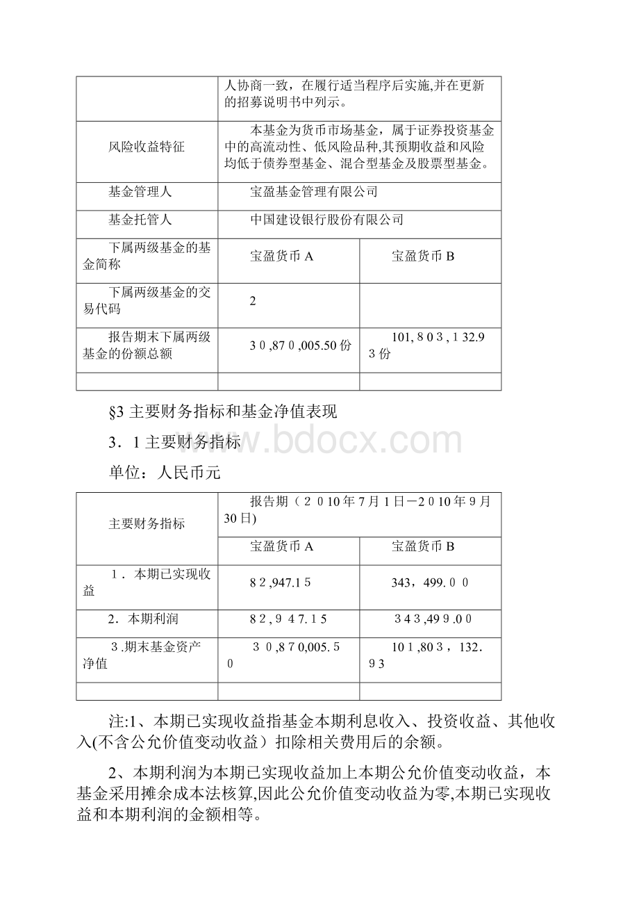 宝盈货币市场证券投资基金第3季度报告Word文档格式.docx_第3页