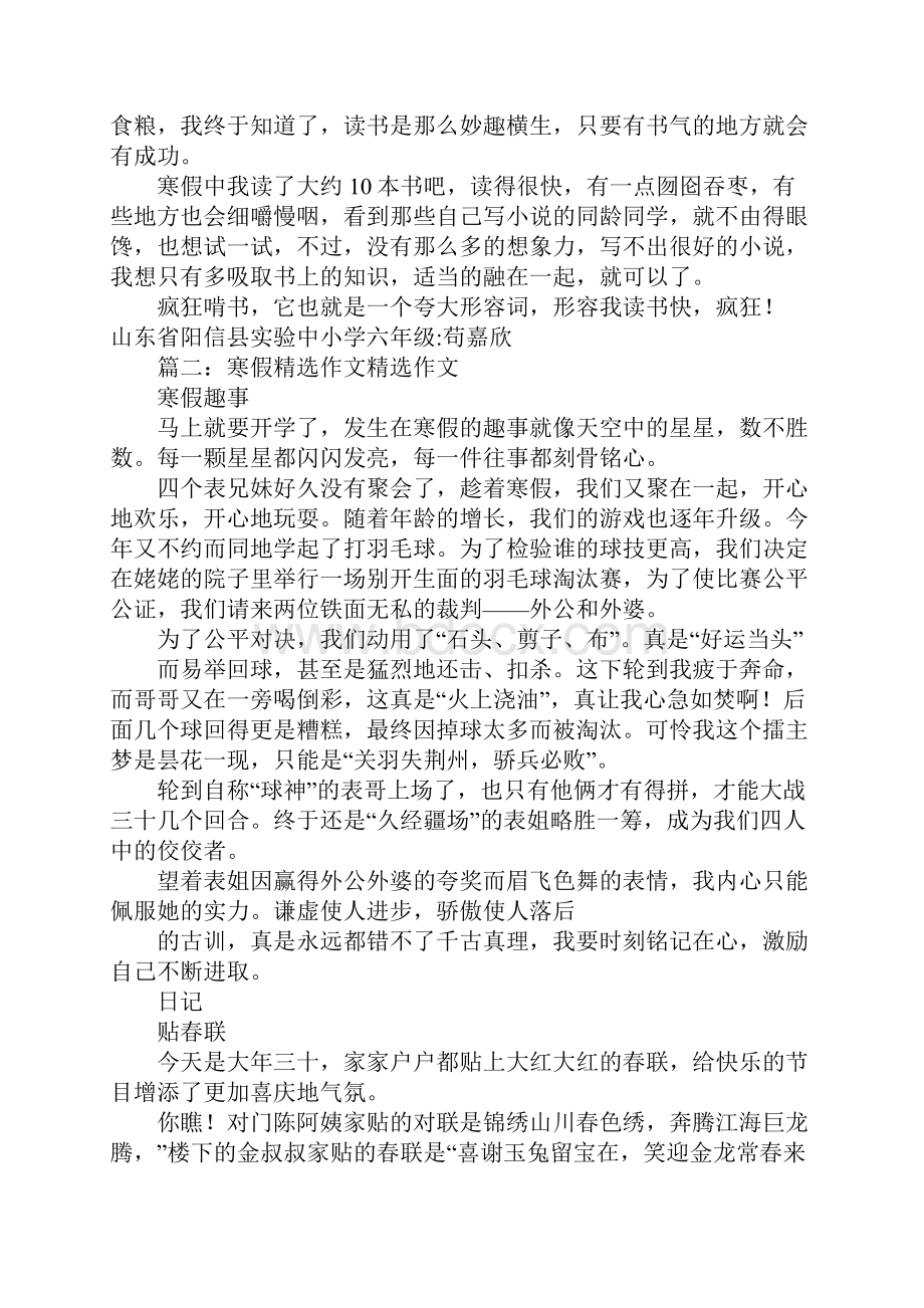 关于寒假趣事的精选作文.docx_第2页