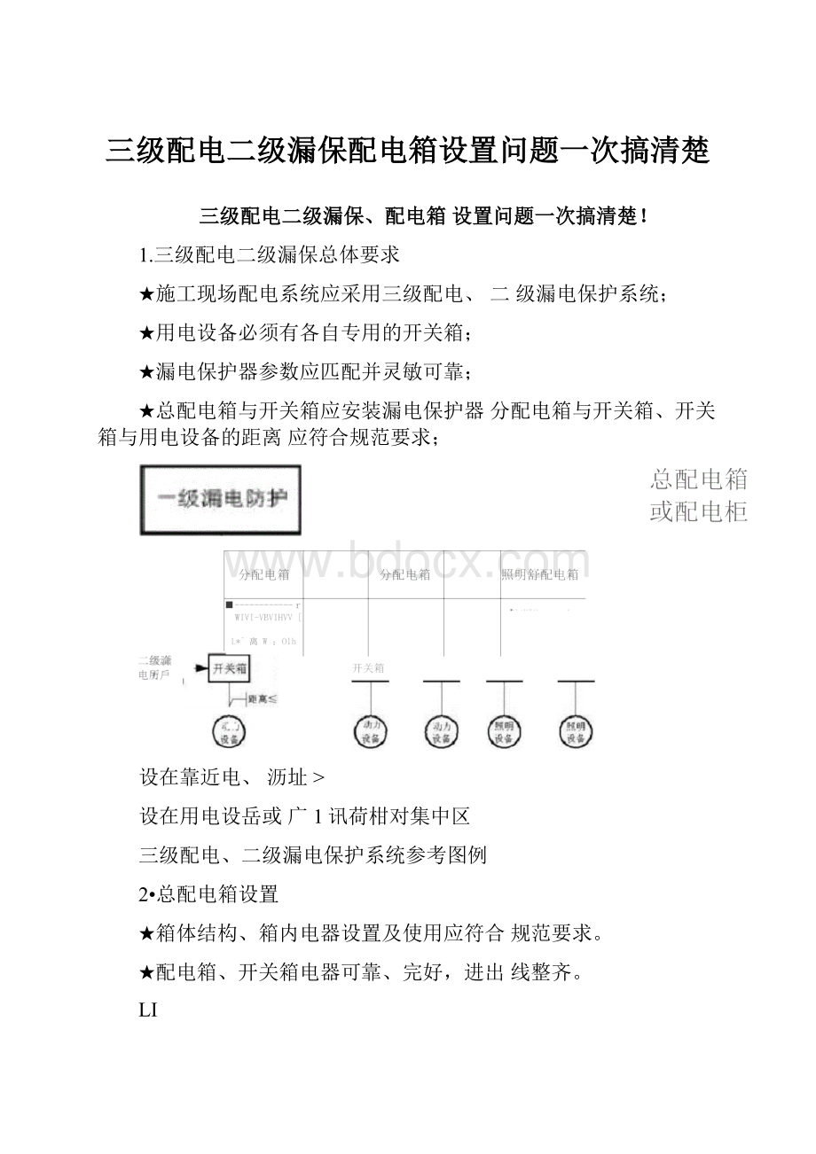 三级配电二级漏保配电箱设置问题一次搞清楚Word格式.docx