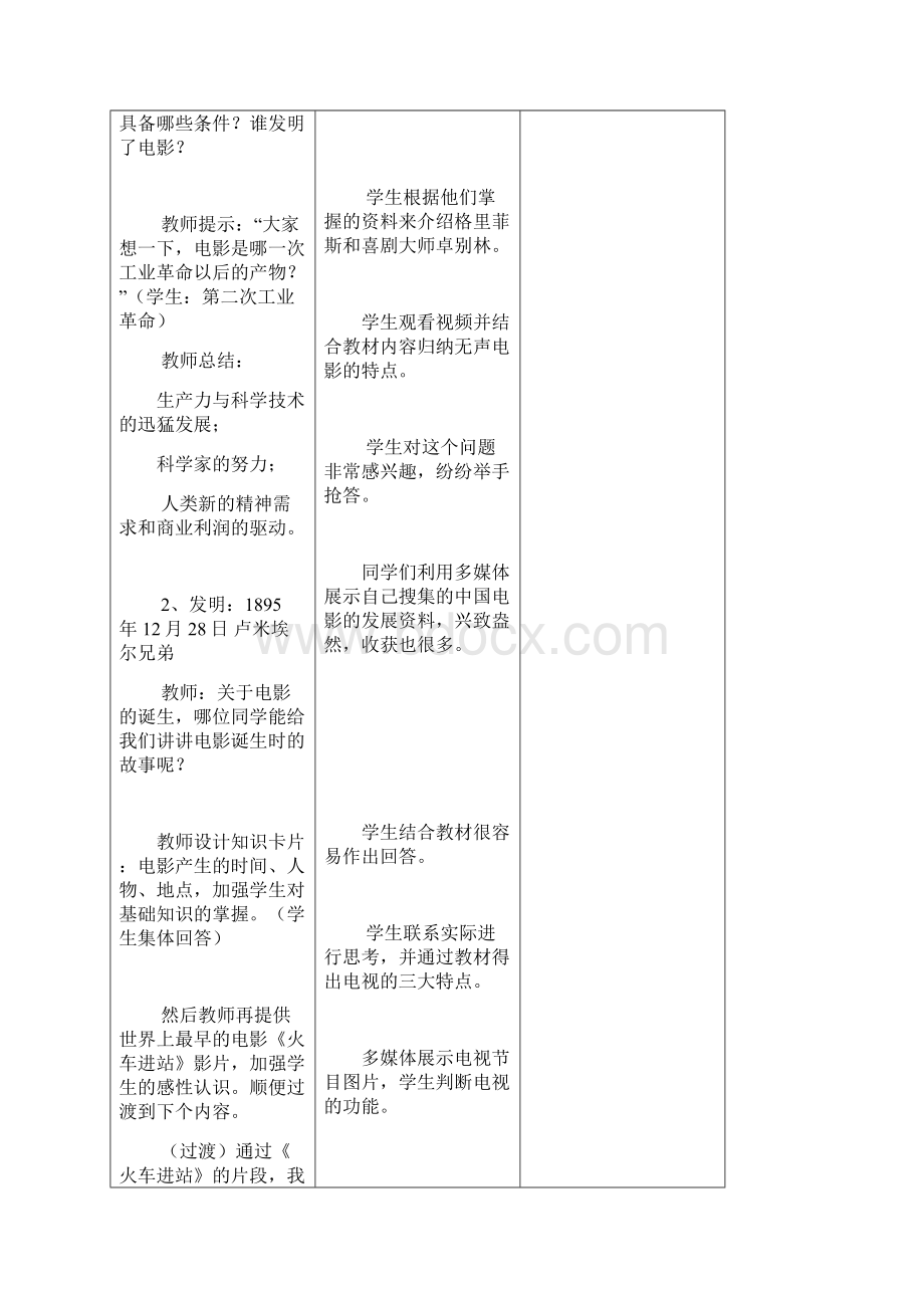 高中历史《电影与电视》教案4 岳麓版必修3.docx_第3页