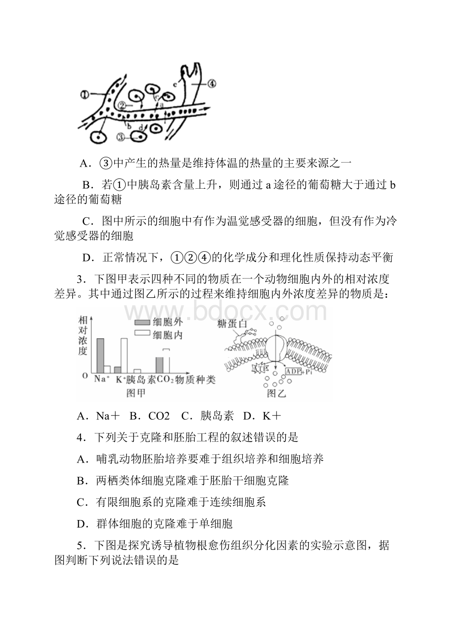 届山东省济宁市曲阜市第一中学高三校模拟考试试题 理综.docx_第2页