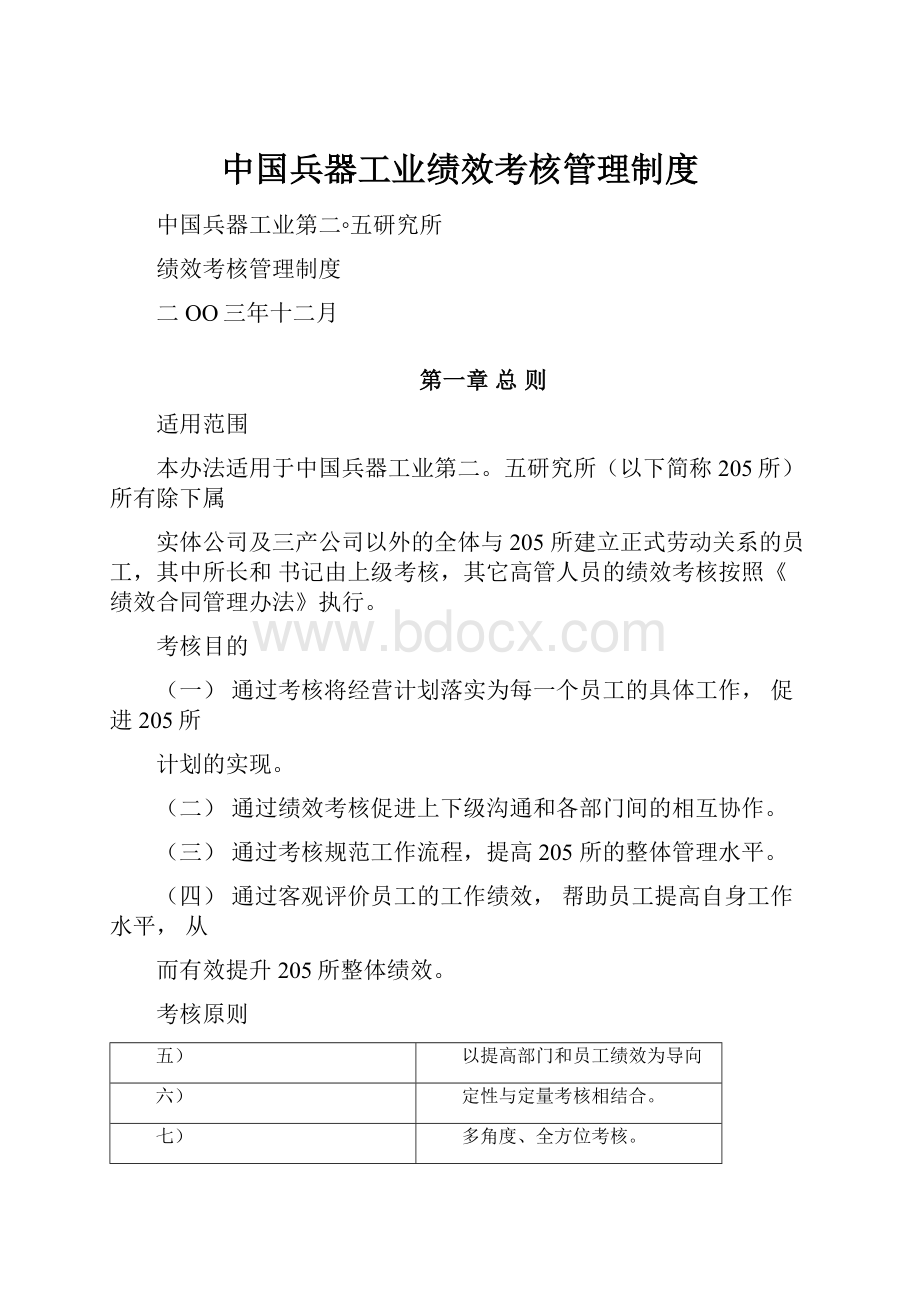 中国兵器工业绩效考核管理制度Word文档格式.docx_第1页