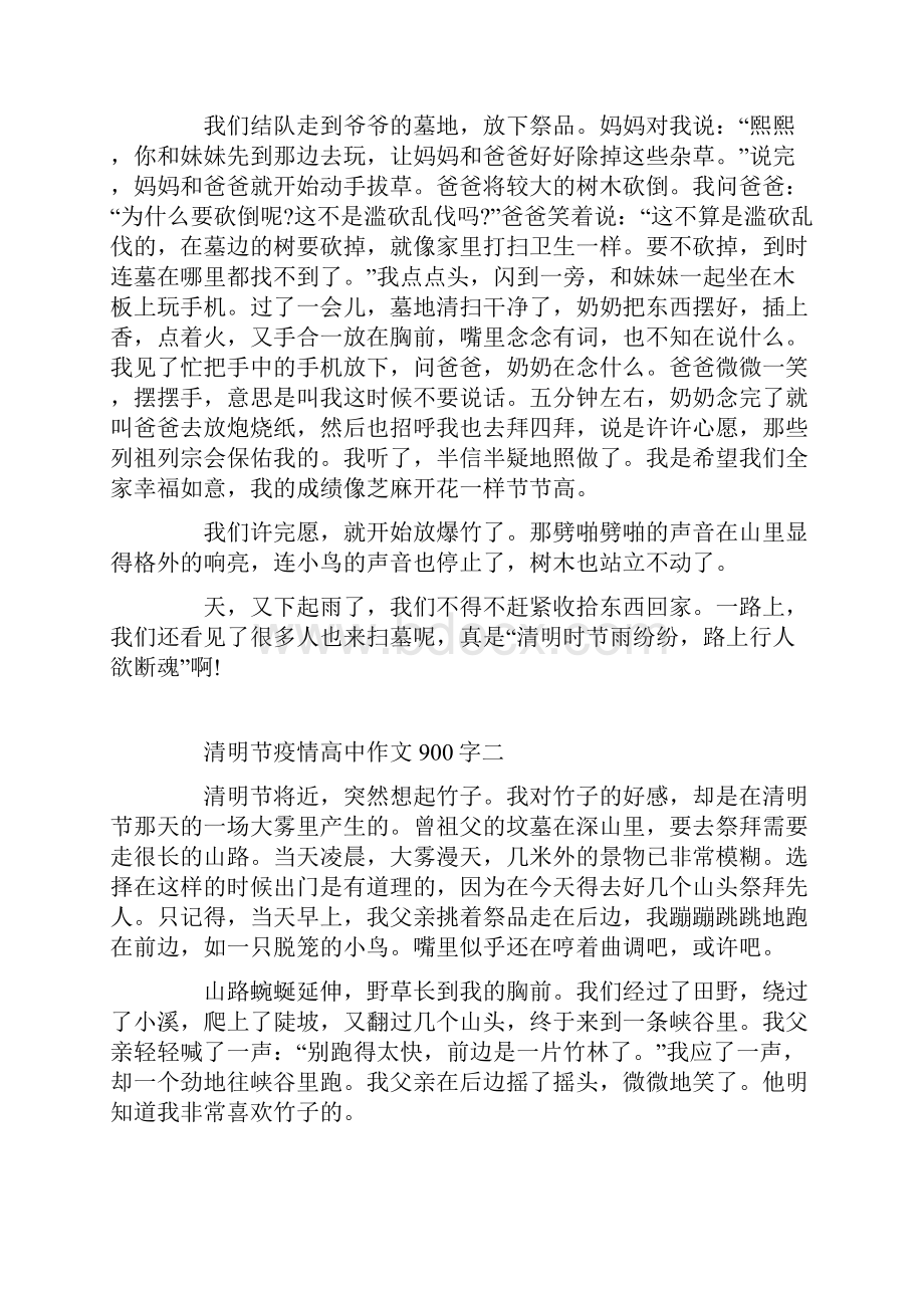 清明节疫情高中作文900字五篇.docx_第2页