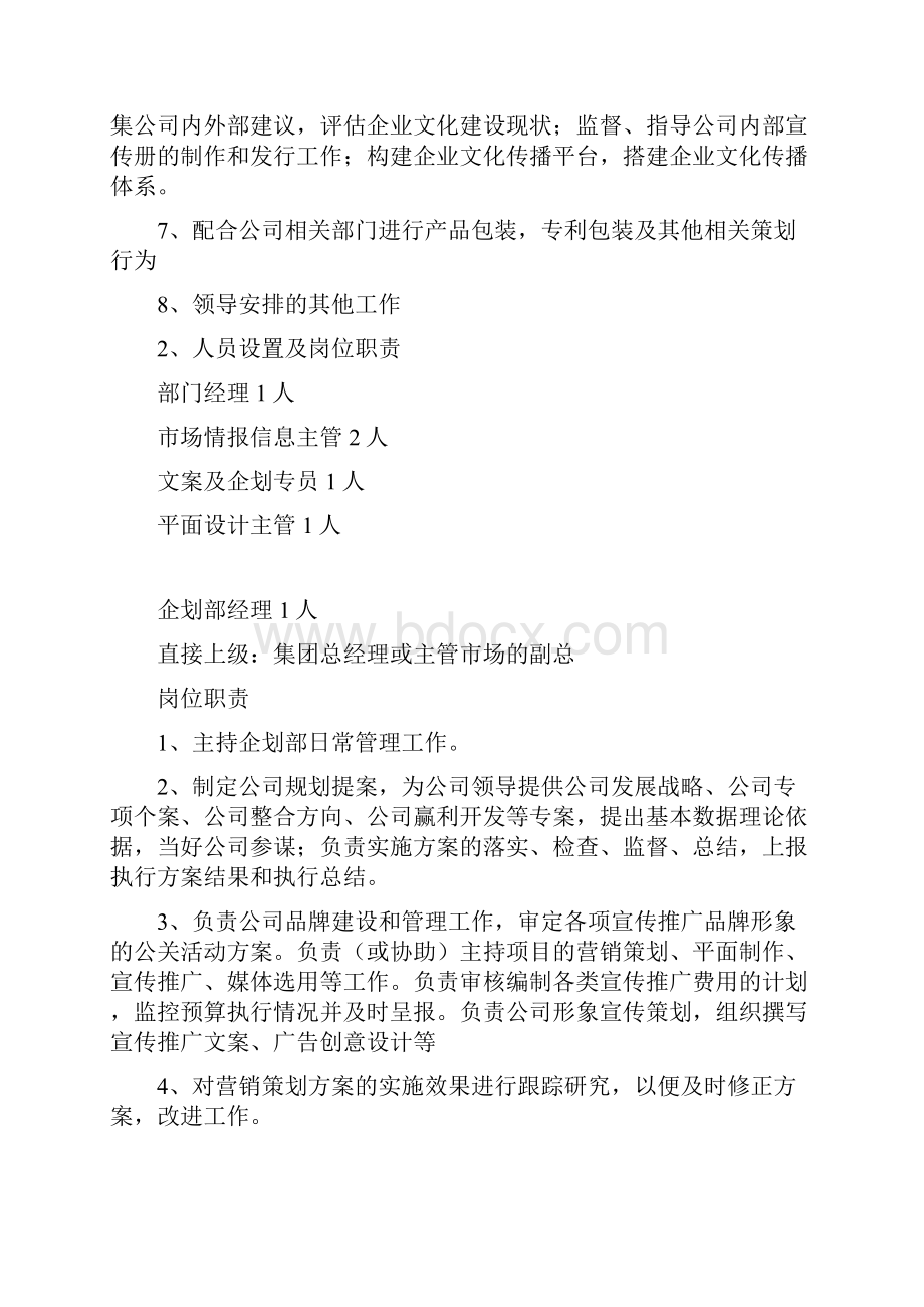 企划部部门职责岗位设置及绩效考核.docx_第2页