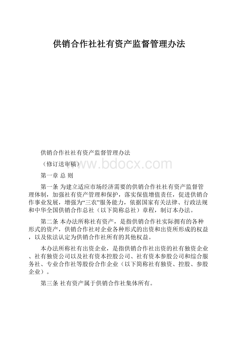 供销合作社社有资产监督管理办法Word格式.docx_第1页