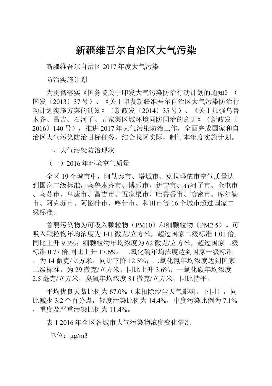 新疆维吾尔自治区大气污染Word文档下载推荐.docx