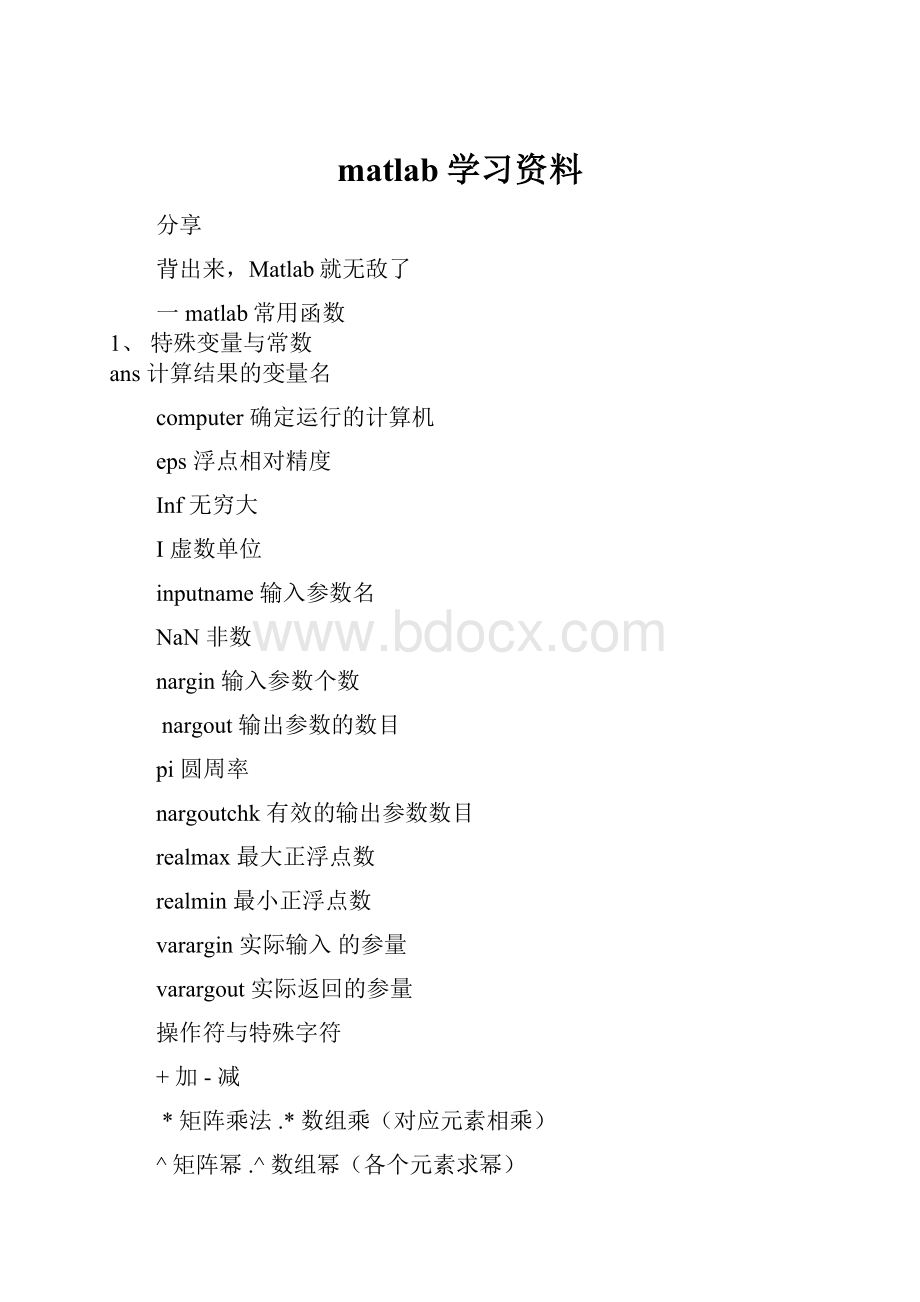 matlab学习资料Word下载.docx