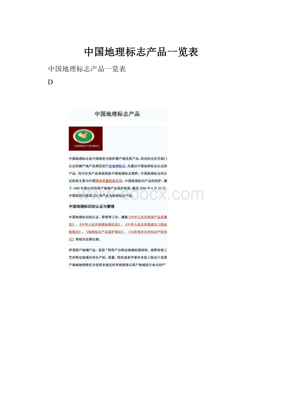 中国地理标志产品一览表.docx_第1页