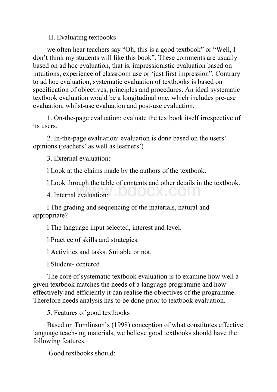 Unit18EvaluatingandAdaptingTextbooks 1 1Word文档格式.docx_第2页