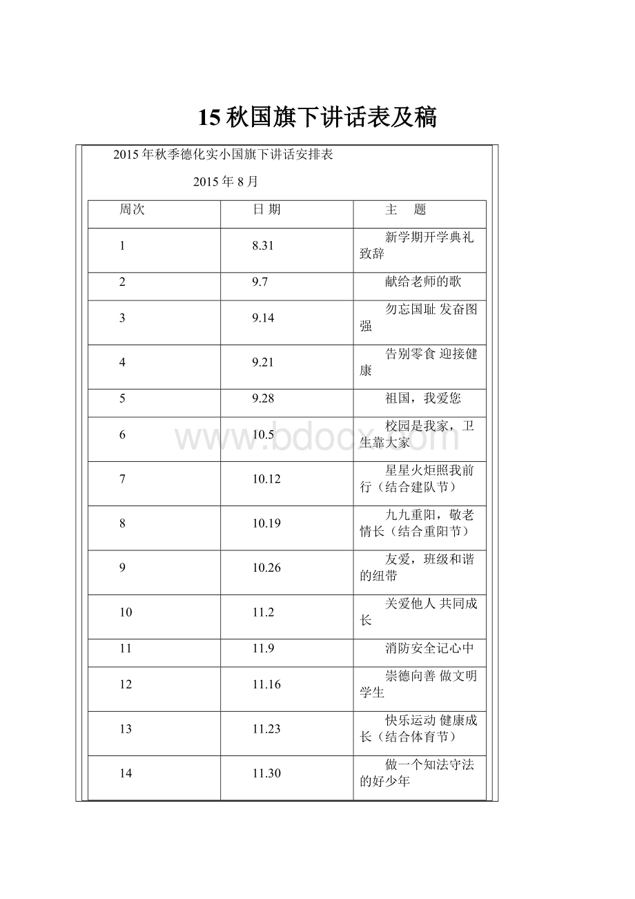 15秋国旗下讲话表及稿.docx