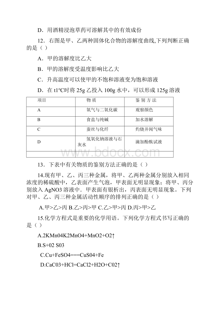 学年度九年级化学下学期综合测试试题 新人教版.docx_第3页