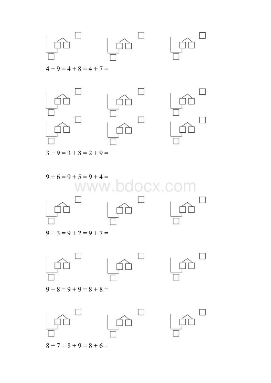 数学小学一年级100道凑十法练习题.docx_第3页