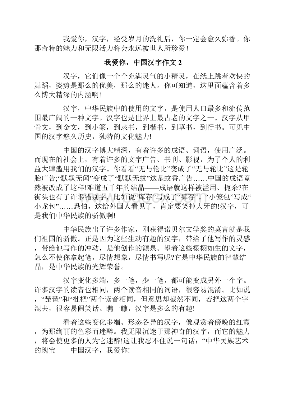 我爱你中国汉字作文6篇.docx_第2页