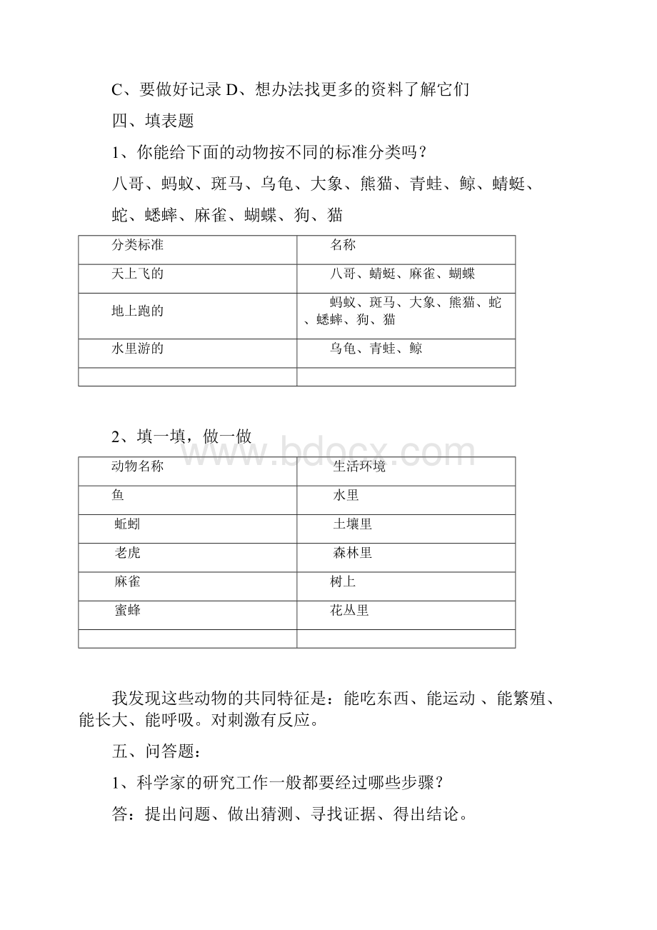 苏版三年级科学上册单元过关测试题答案.docx_第3页