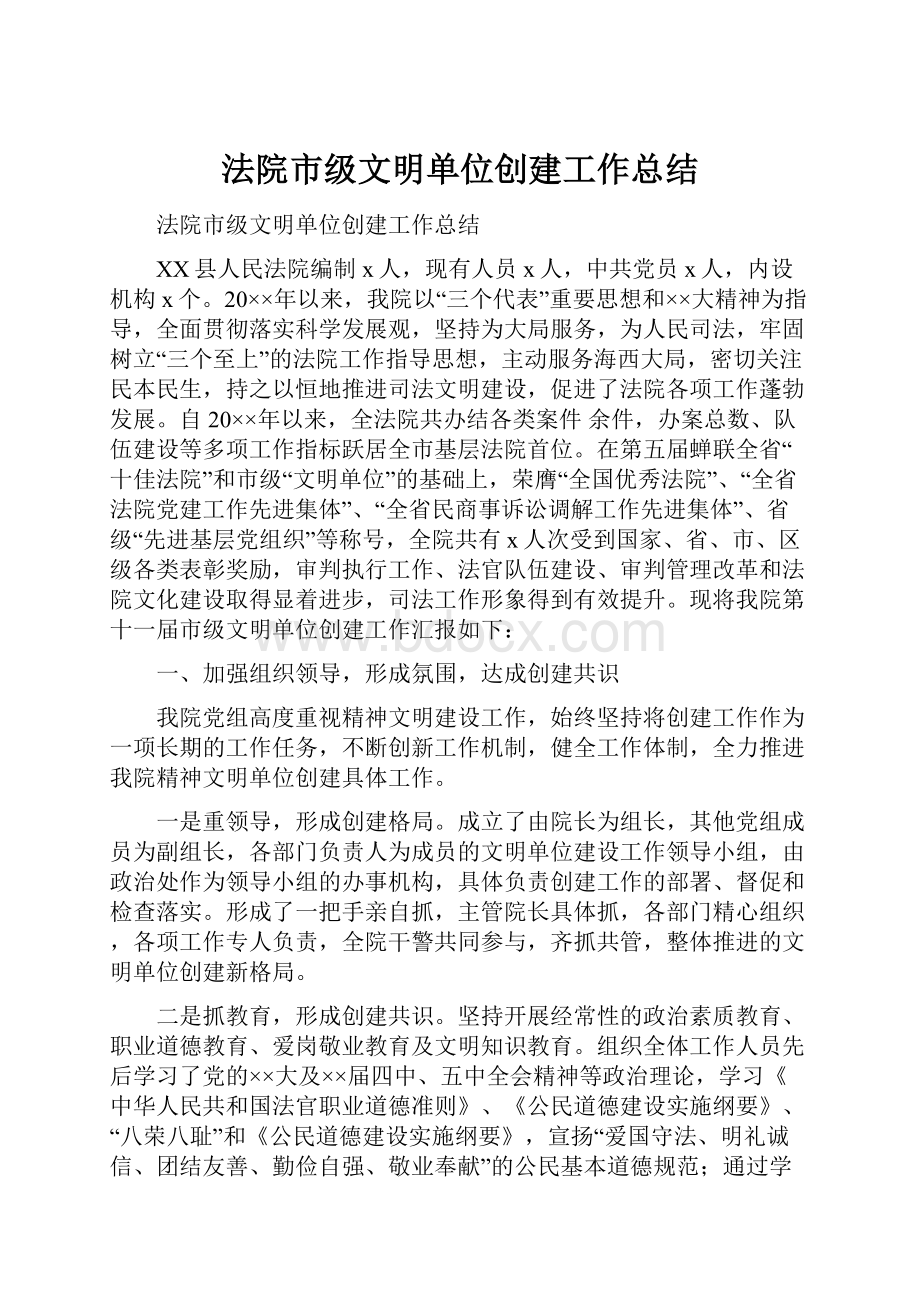 法院市级文明单位创建工作总结.docx