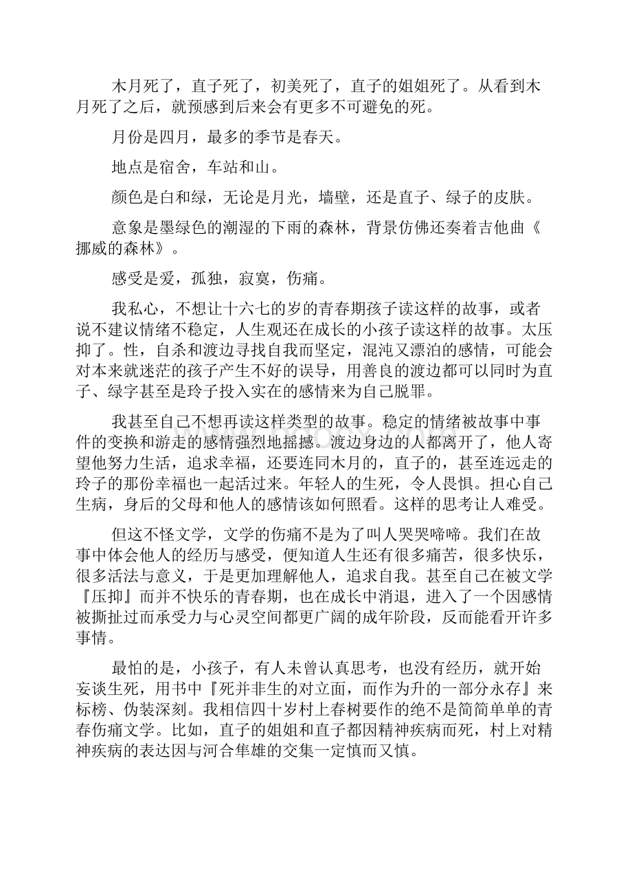 挪威的森林摘抄心得体会文档格式.docx_第2页