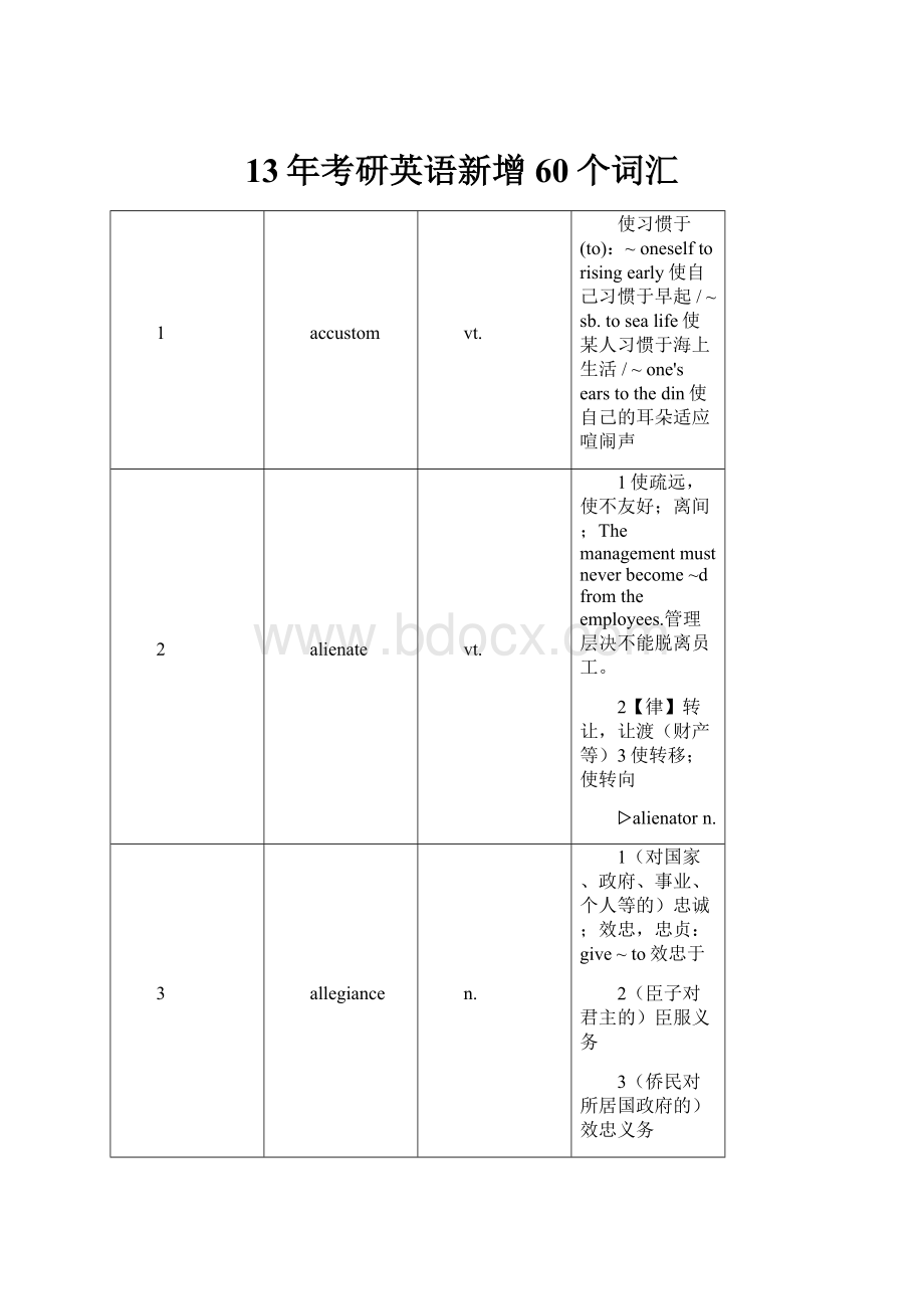 13年考研英语新增60个词汇.docx_第1页