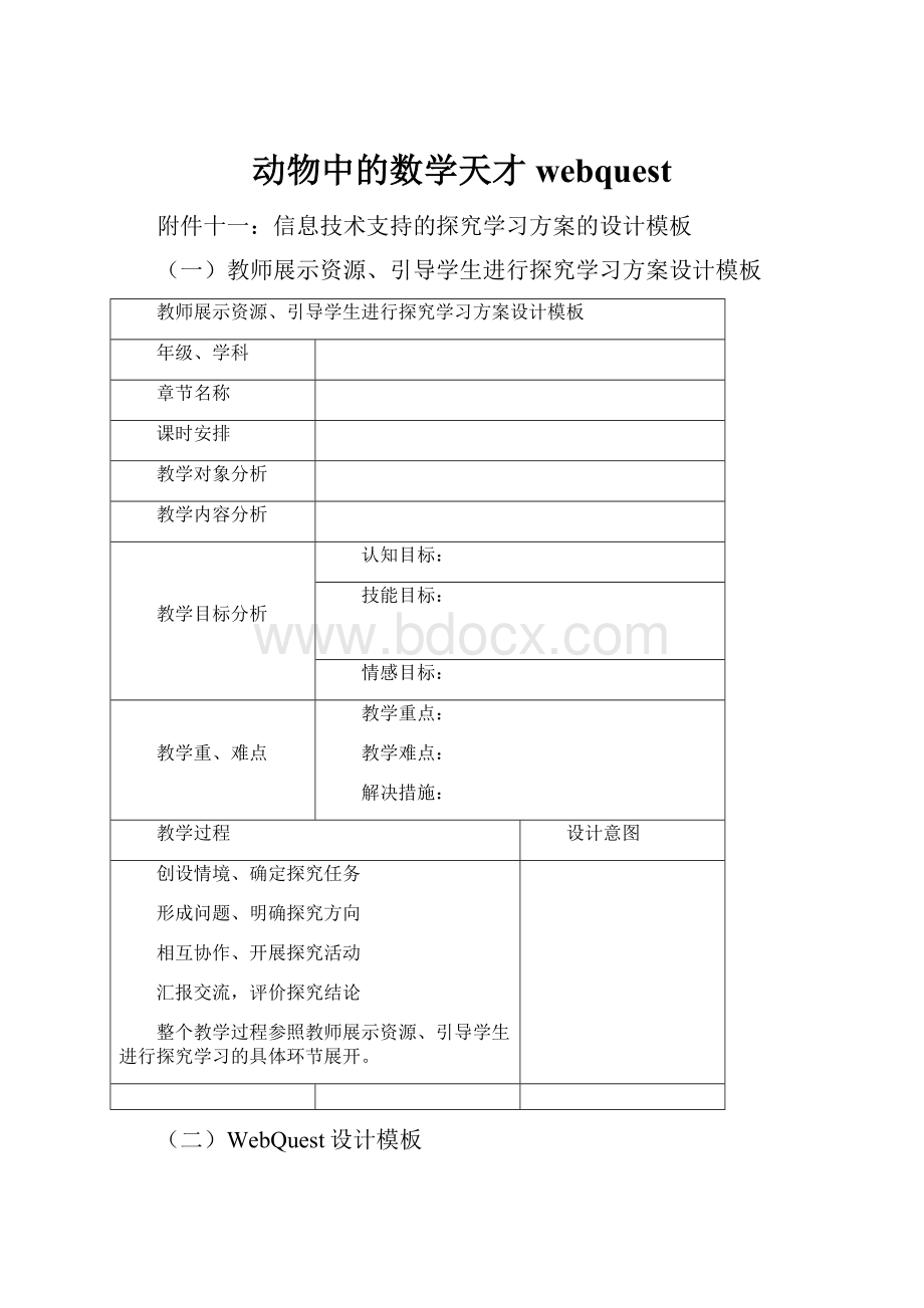 动物中的数学天才webquest文档格式.docx