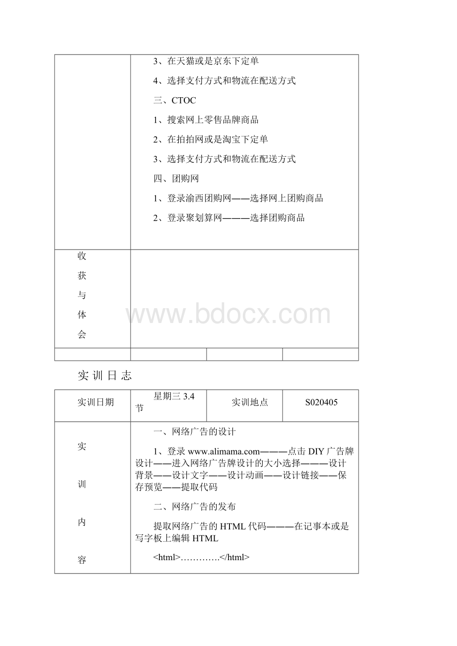 电子商务实训日志模板1.docx_第2页