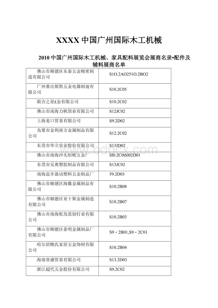 XXXX中国广州国际木工机械Word格式文档下载.docx_第1页