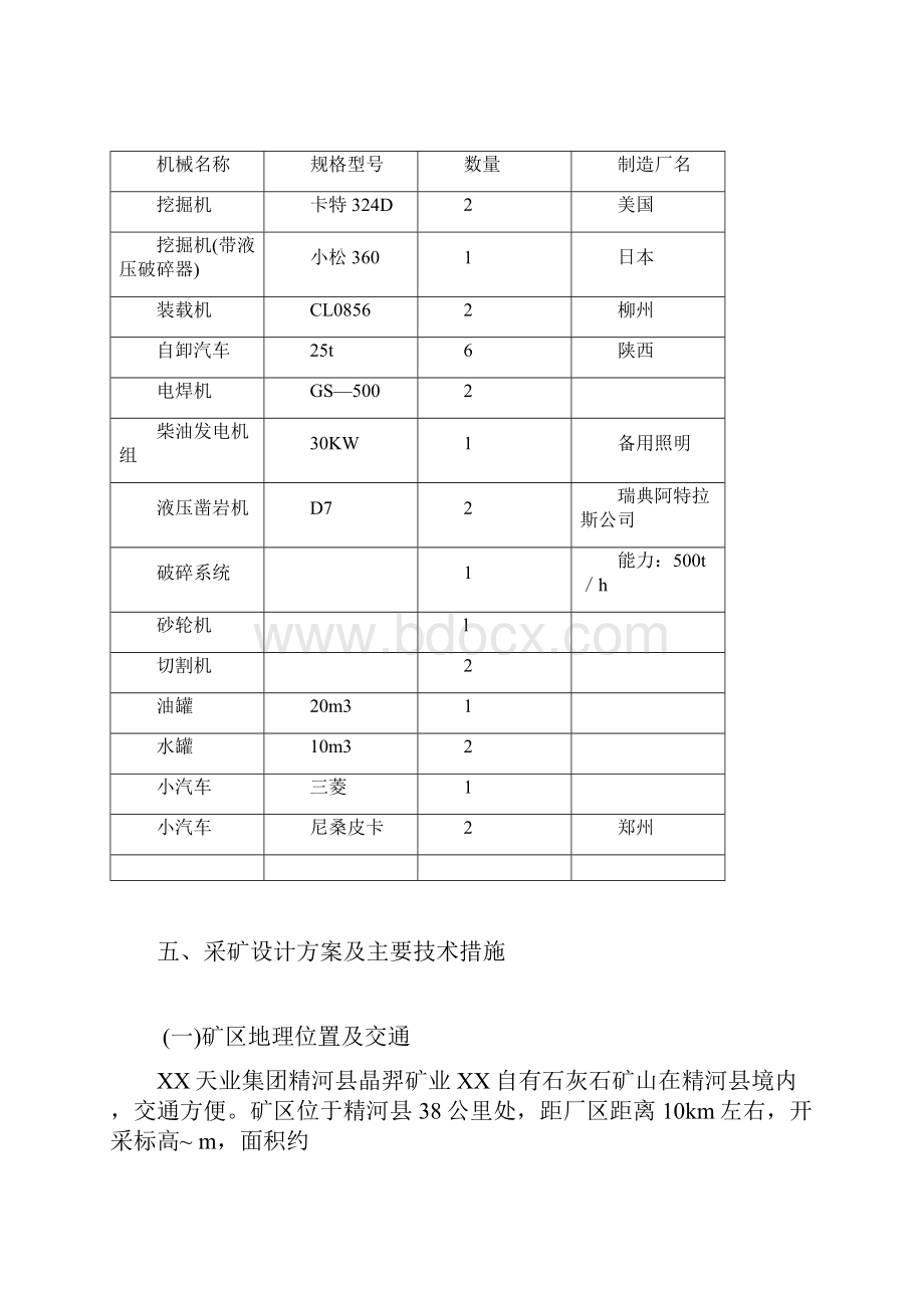 产100万吨露天石灰石矿山工程施工方案.docx_第3页