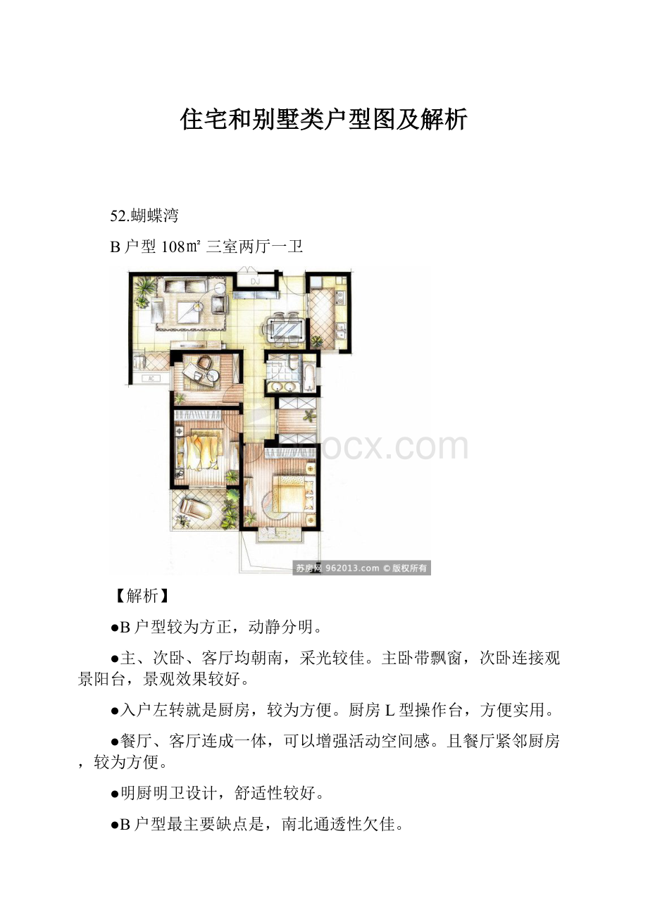 住宅和别墅类户型图及解析Word格式文档下载.docx