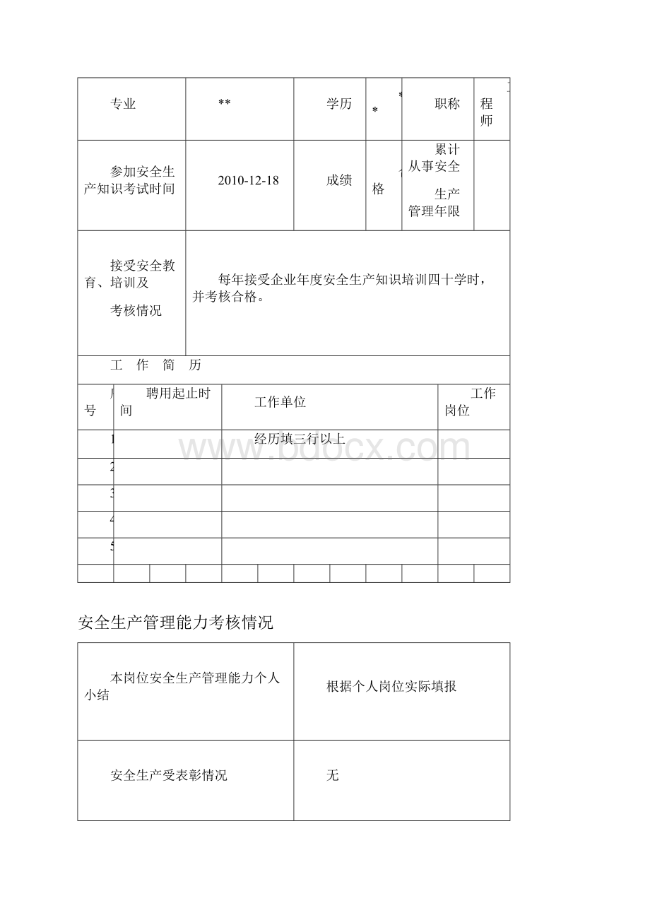 建筑施工主要负责人项目负责人和专职安全管理人员生产安全生产考核申请表.docx_第3页