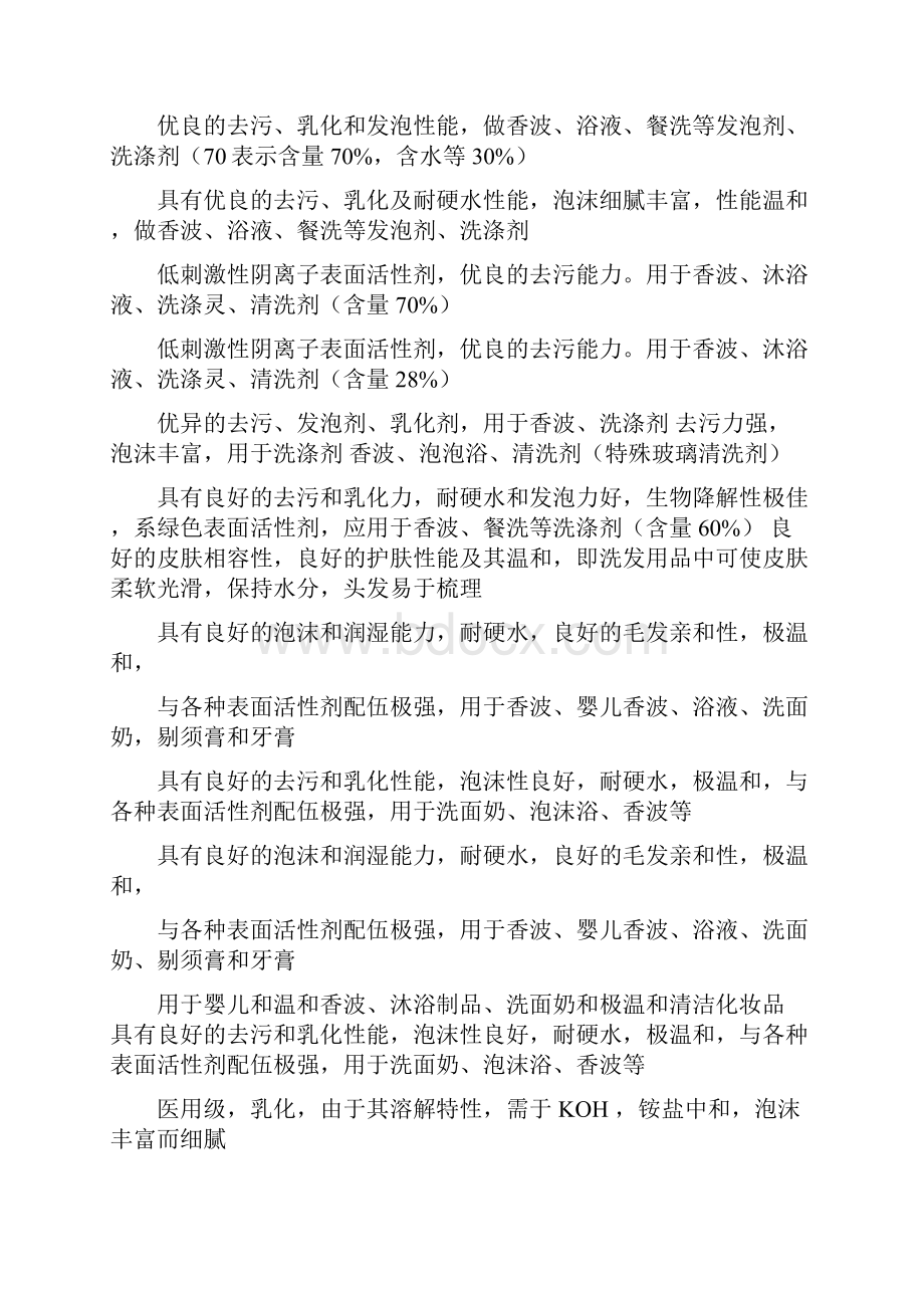 常用表面活性剂用途特性及简称解析Word格式.docx_第2页