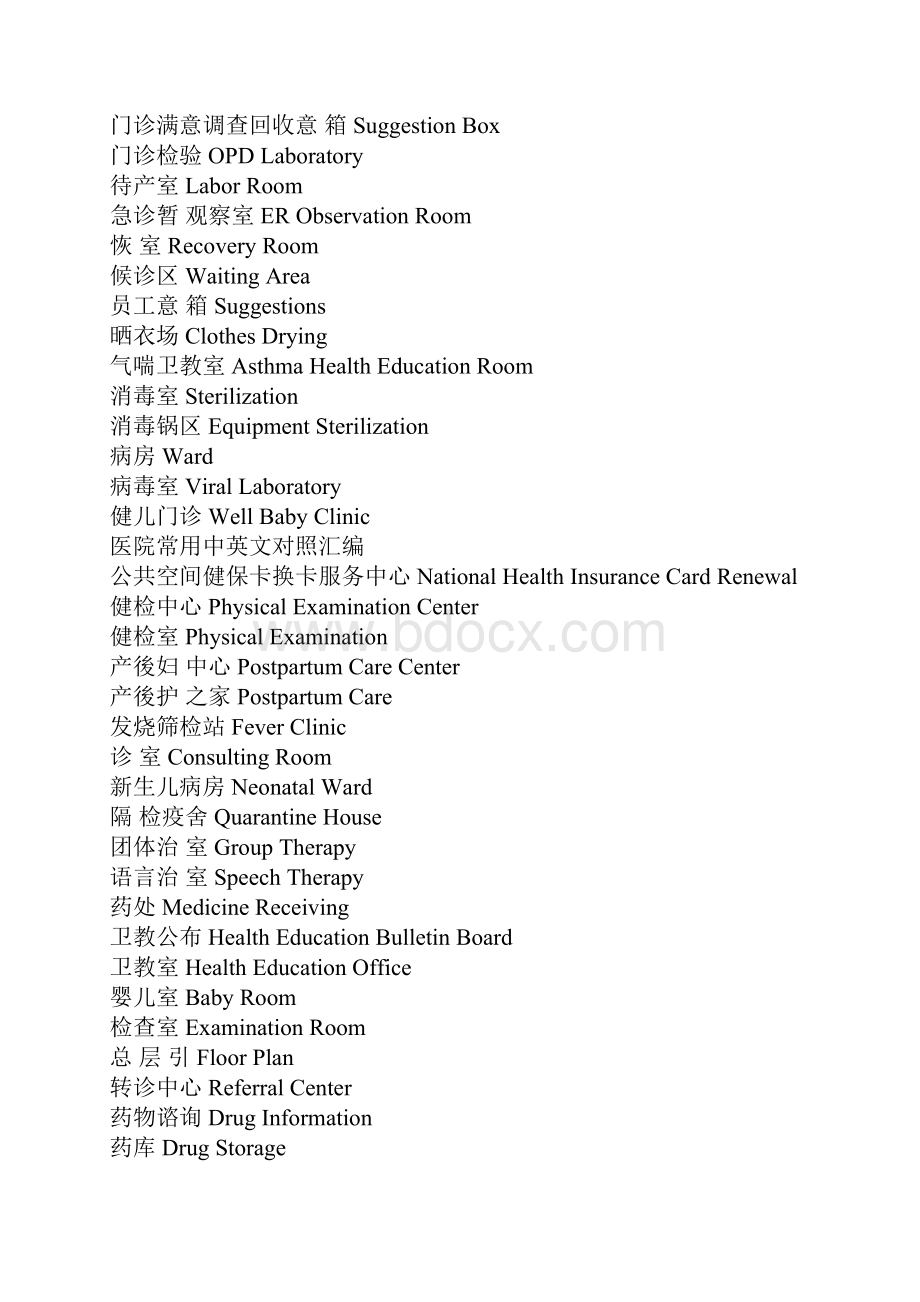 医院常用中英文对照汇编.docx_第2页