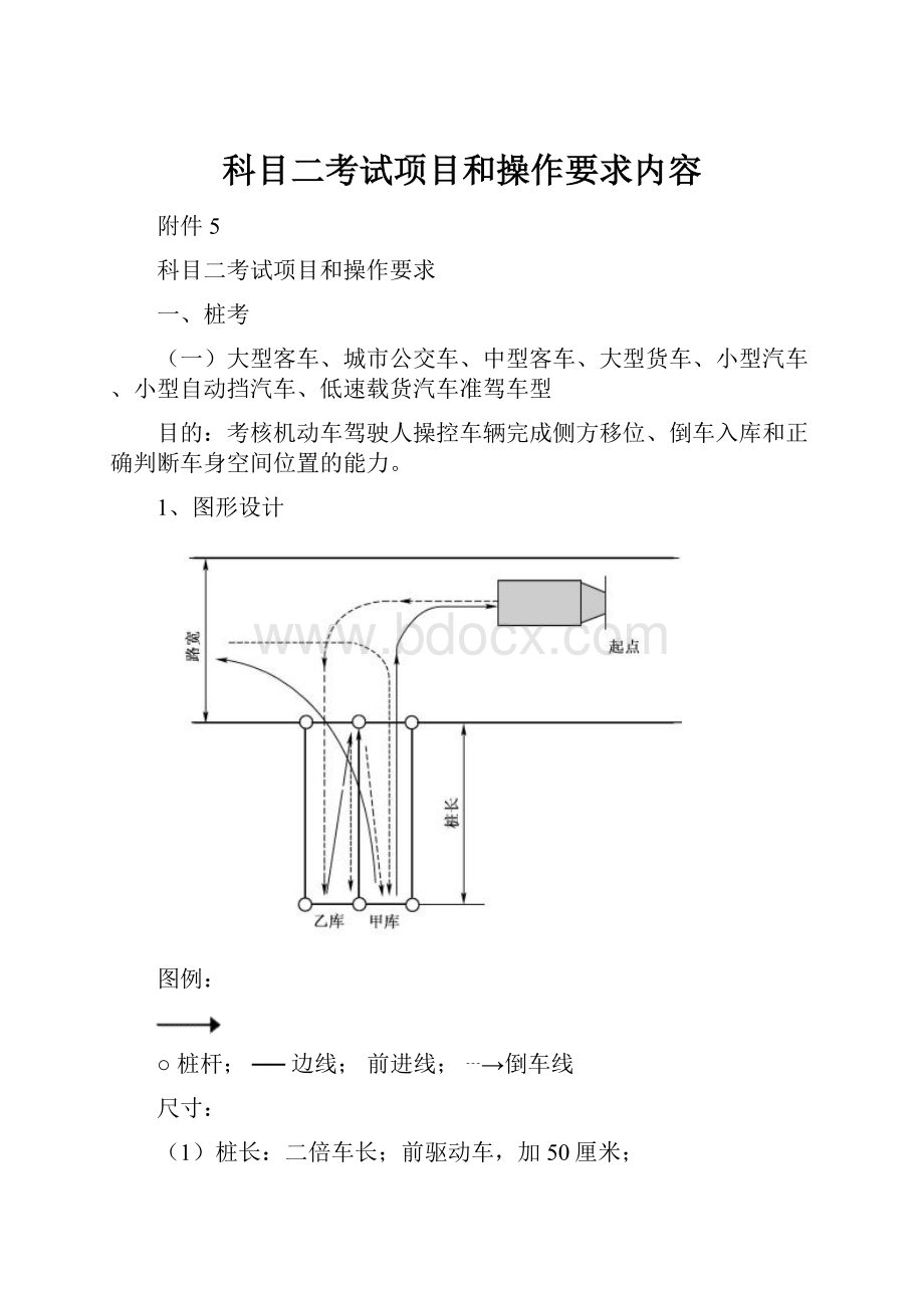 科目二考试项目和操作要求内容文档格式.docx