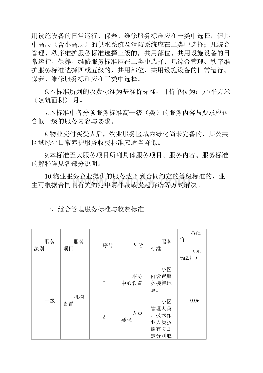 住宅物业服务等级标准和收费标准.docx_第3页