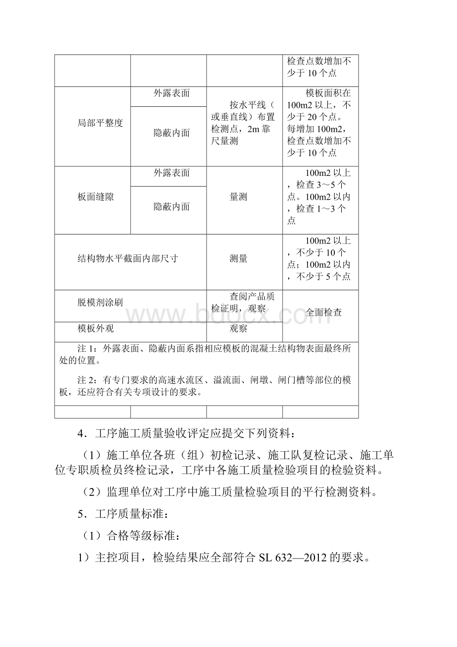 模板工序质量评定表水利工程.docx_第2页