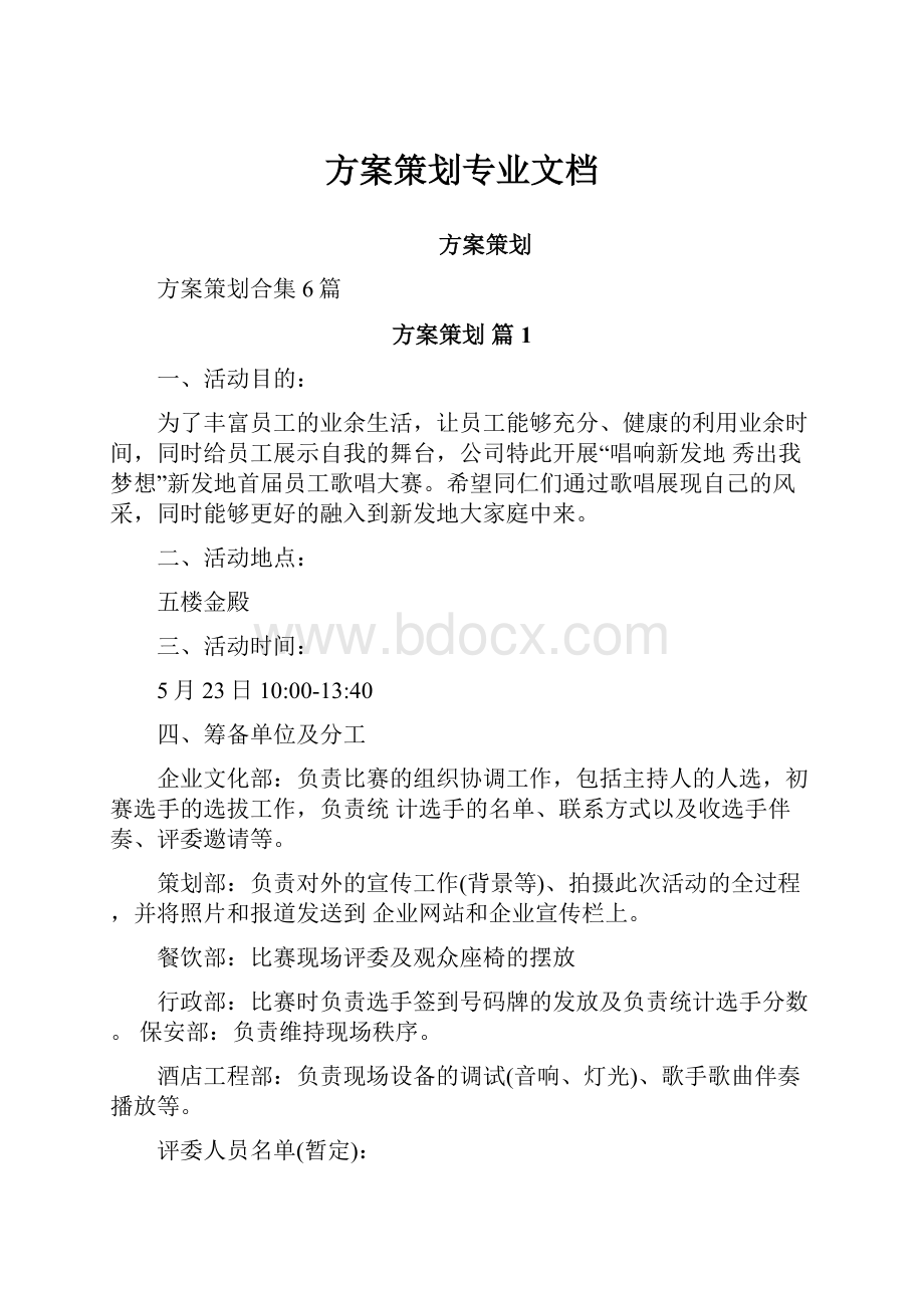 方案策划专业文档.docx