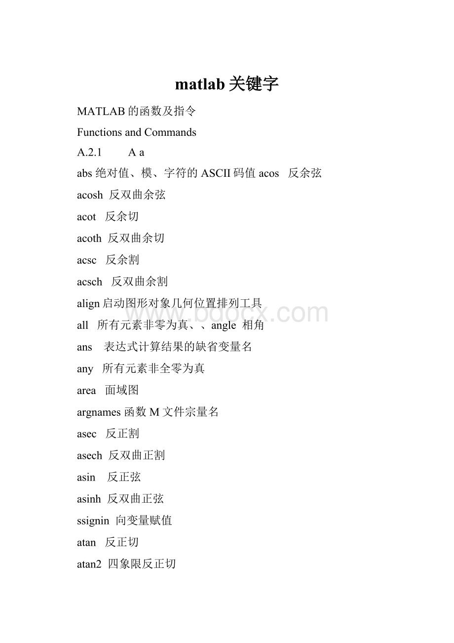 matlab关键字Word文档下载推荐.docx