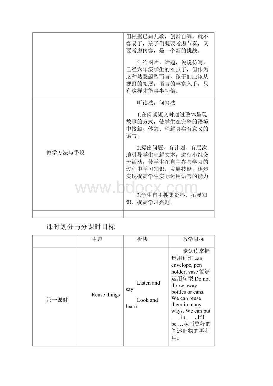 沪教版六年级英语下册Unit 9 Reusing things 教学设计Word文件下载.docx_第3页