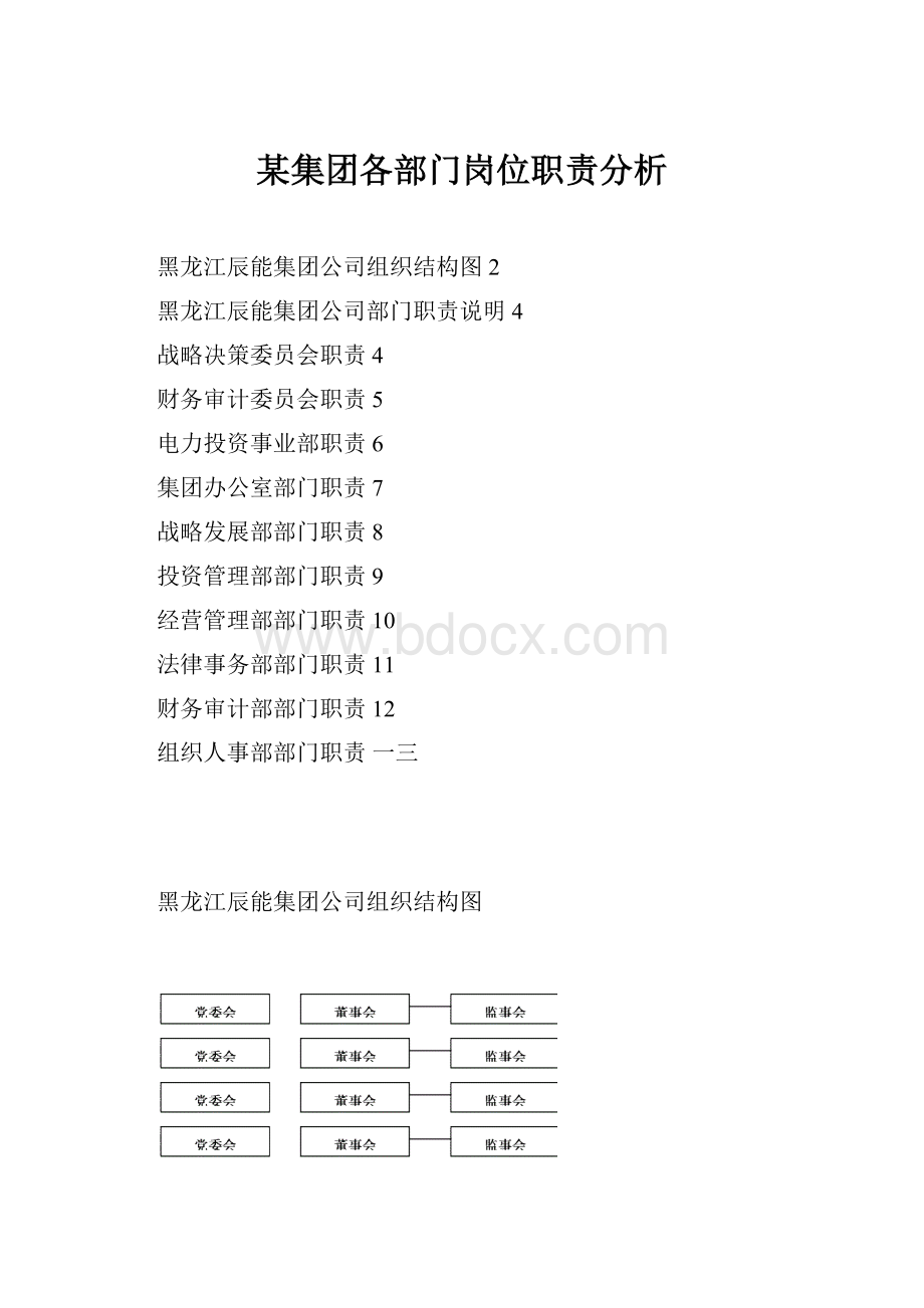 某集团各部门岗位职责分析.docx