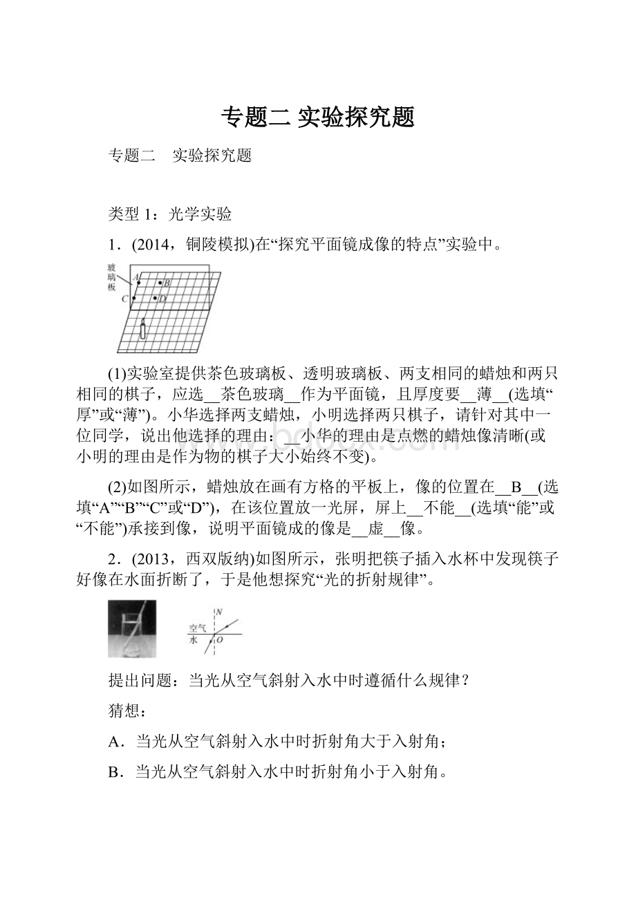 专题二 实验探究题Word文档格式.docx_第1页