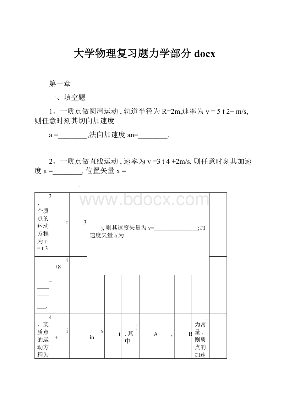 大学物理复习题力学部分docx.docx_第1页