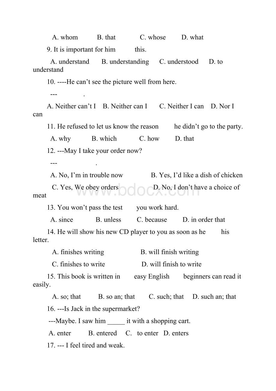 最新中职英语规划教材第二册期末考试题含答案.docx_第2页