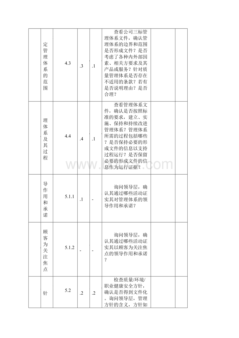 三标一体化管理体系内审检查表NEWWord格式.docx_第2页