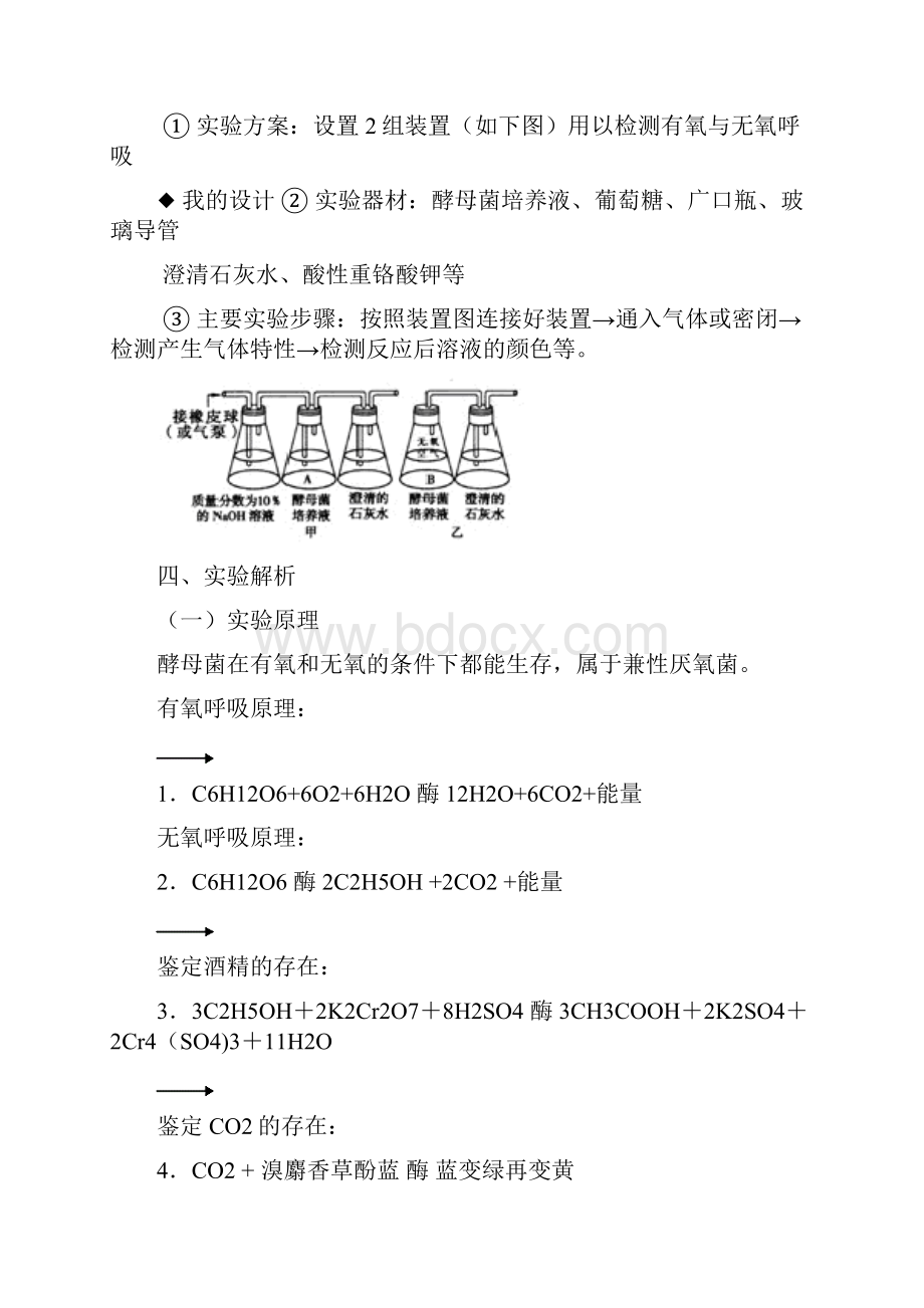 高中生物 探究酵母菌细胞呼吸的方式学案 新人教版必修1.docx_第2页