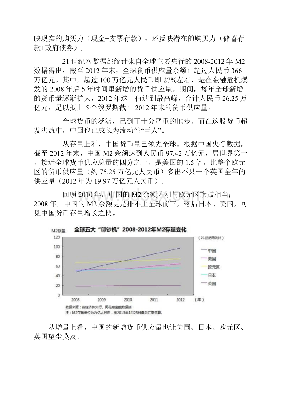 中国被指全球最大印钞机 去年新增货币占全球近一半Word格式.docx_第2页